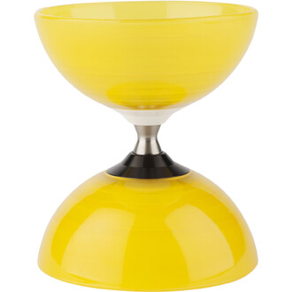 Diabolo jaune lumineux Fluxo, kit Beach Free avec deux coupelles jaunes et axe métallique au centre