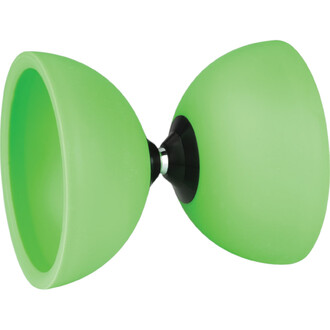 Kit Diabolo Jazz Light Lumineux Fluxo – deux disques vert fluo reliés par un axe central noir avec bague métallique, sur fond blanc