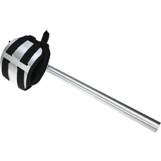 Kit molletière avec sangle, composé d'un tube en aluminium et d'une partie rembourrée noire, équipée de sangles pour un maintien ajusté.