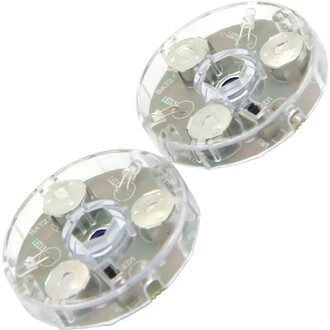Ampoules lumineuses pour diabolo, transparentes avec plusieurs LED intégrées, offrant un design moderne et une excellente visibilité dans l'obscurité.