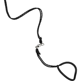 Cordon de retenue noir tressé pour levistick Feu Threeworlds avec mousqueton métallique et boucle en caoutchouc