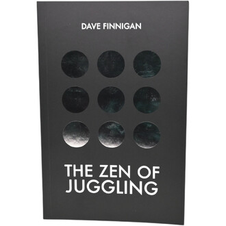 Couverture du livre The Zen of Juggling par Dave Finnigan, fond noir avec une grille de 12 cercles gris et le titre The Zen of Juggling en blanc en bas.