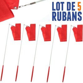 <span lang=fr>Lot de 5 Rubans de GRS Rouge</span>