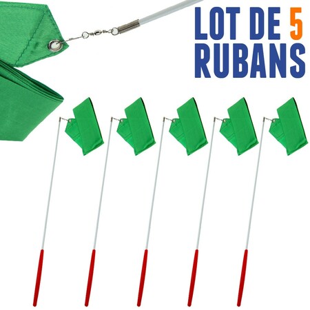Lot de 5 Rubans de Gymnastique Vert