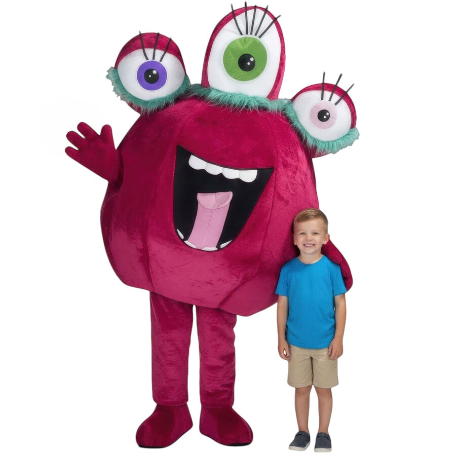 Three-eyed pink alien mascot: the festive costume for your events ...