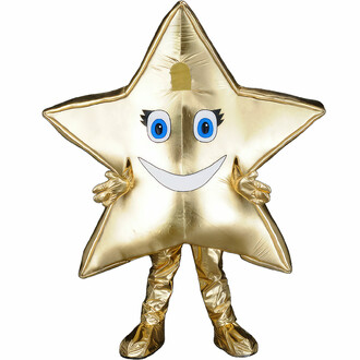 Costume de mascotte étoile dorée