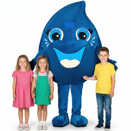 Mascotte Goutte d’eau bleue