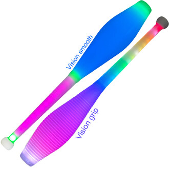 Flowtoys Vision Club – een lichtgevende blauw-paarse kleurovergang. Verkrijgbaar met een gripvaste of gladde body.