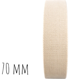 Mèche Kevlar beige, bande tissée de 70 mm de largeur.