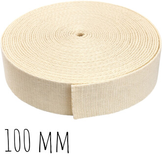Mèche Kevlar beige enroulée, largeur 100 mm.