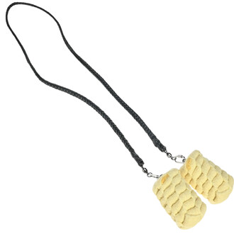 Météor Twista Black 140 cm : Cordes noires tressées avec deux poignées jaunes en forme de cylindre, conçues pour le jonglage.