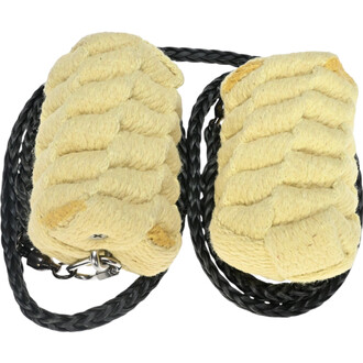 Balles de jonglage Meteor Twista de 140 cm, avec des poignées en corde beige et un cordon noir. Les poignées sont texturées et conçues pour une prise facile, offrant une excellente maniabilité lors des performances.