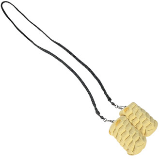 Météor Twista, jouet de jonglerie avec deux poids en tissu tressé jaune attachés à des cordons noirs longs, parfait pour des performances artistiques.