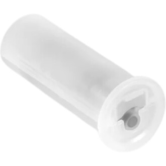 Module LED Lumi, vue en gros plan du corps cylindrique blanc et du connecteur à vis à l’extrémité.