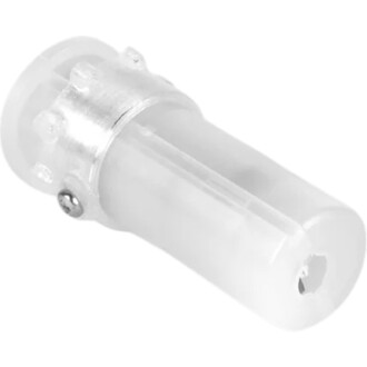 Module LED Lumi – vue rapprochée d’un boîtier cylindrique en métal avec face circulaire et vis autour.