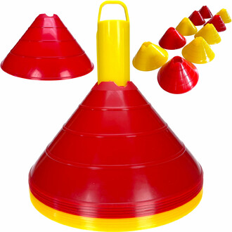 Cône Souple Petit Format – Hauteur 10 Cm, Base 9x9 Cm, Disponible En Bleu, Vert, Rouge, Jaune, Pour Jeux, Sport Ou Signalisation