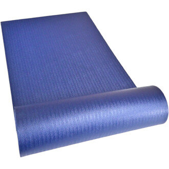 Natte Grand Confort 15mm en rouleau, de couleur bleu avec une texture lisse et légèrement brillante, montrant une surface adéquate pour le confort lors des activités de jonglage.