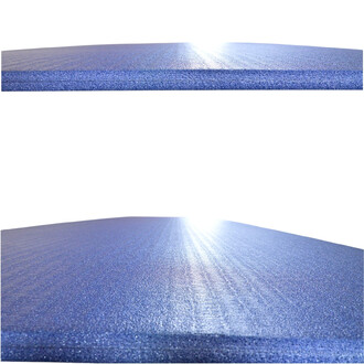Natte Grand Confort de 15mm, vue en gros plan montrant la texture et la couleur bleu, avec une surface lisse et réfléchissante.