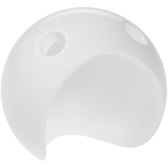 Nez en silicone blanc, de forme arrondie avec une ouverture sur le côté et une cavité intérieure lisse, conçu pour la jonglerie.