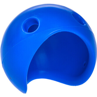 Nez en silicone de couleur bleue, en forme de demi-sphère avec une ouverture sur le côté et deux trous. Idéal pour la jonglerie.