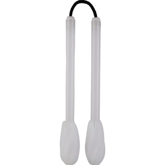 Nunchakus Lumi Pro LED, avec deux bâtons en matériau translucide et une cordelière noire reliant les deux. Les extrémités des bâtons sont arrondies et lisses.