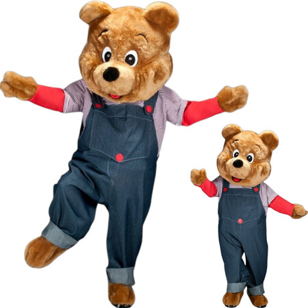 Ours en salopette bleu