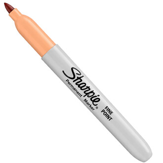 Marqueur Sharpie Pastel couleur pêche avec pointe fine, gros plan sur fond blanc.