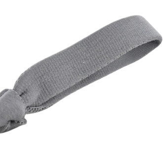 Poignée en tissu gris pour Flowtoys Floop, vue rapprochée montrant la couture et le nœud à l’extrémité.