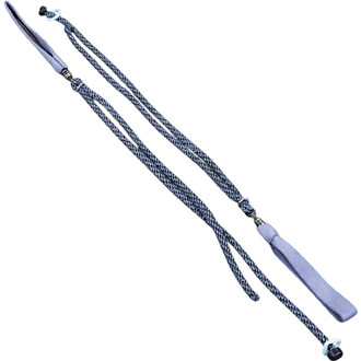 Paire de poignées en nylon tressé bleu marine avec gaine et poignée bleue rembourrée, pour Flowtoys PodPoi.