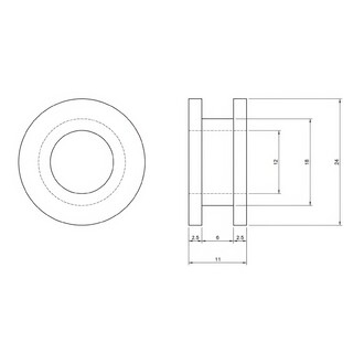 Dessin technique du grand plateau d'ancrage triangulaire, présentant une vue de face et une vue de profil avec des dimensions indiquées.