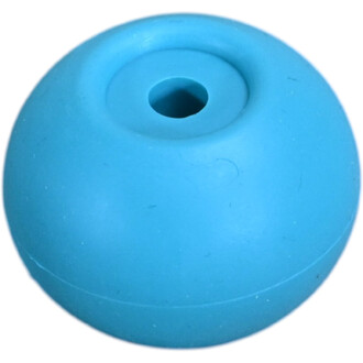 Poignée bleue pour bolas, boule sphérique en silicone avec trou au centre.