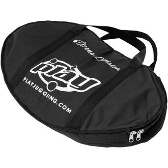 Sac de transport noir pour portique aérien, avec le logo play en blanc et des fermetures éclair, idéalisé pour le rangement et le transport du matériel de jonglerie.