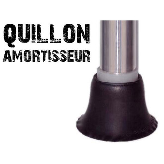 Quillon amortisseur pour échasses CIRKAO, embout métallique avec bouchon en caoutchouc noir.