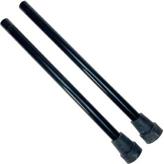 Due prolunghe Actoy nere da 60 cm, diametro Ø22/28, con punte in plastica nera, disposte diagonalmente su sfondo bianco.