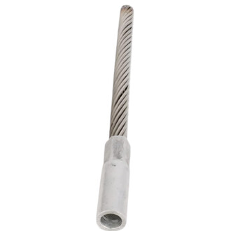 Rayon Dragon 18 cm – tige métallique argentée à rainures hélicoïdales sur toute sa longueur, extrémité ouverte, vue en gros plan.