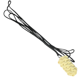 Rope Dart Feu ISIS, avec une corde noire et une tête en matériau tressé de couleur crème, conçue pour des performances de jonglerie.