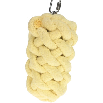 Pêche de jonglerie Rope Dart Feu ISIS avec une tige jaune en matériaux tressés et un clip en métal supérieur.