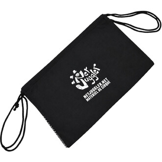 Sac noir à cordons pour 3 massues de jonglage, logo blanc NetJuggler.