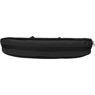 Sac de transport noir pour plateau Apex de portique aérien, vue de profil avec fermeture zippée et bande de renfort centrale.