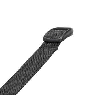 Sangle de pied Actoy noire en nylon tressé, vue rapprochée montrant la partie de fixation.