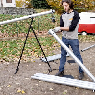 Bovenste gedeelte van een aerial instalatie
