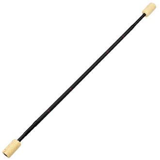 Staff de contact Fusion Feu Threeworlds de 150 cm avec manche noir et mèches en kevlar aux extrémités.