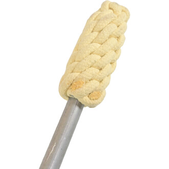 Bâton de jonglage Contact ISIS de 150 cm, avec une prise enroulée en cordage de couleur beige et un tube en métal argenté.