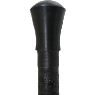Bâton de contact Gora avec une tête en caoutchouc noir et un corps en simili cuir noir texturé.