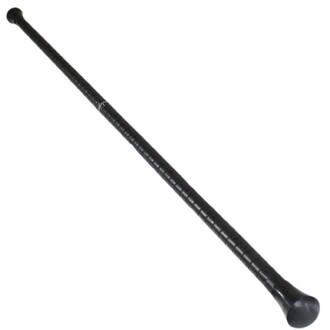 Bâton de contact Gora, long et noir, avec une texture striée pour une meilleure prise en main. Les extrémités sont arrondies, ce qui le rend adapté à la pratique du jonglage.