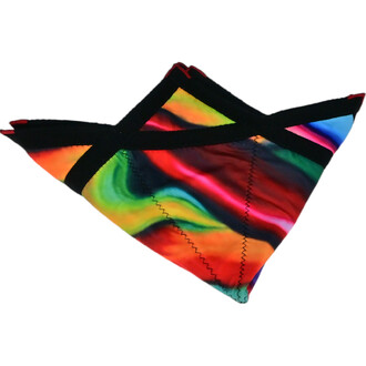 Disque Flying Star coloré avec un design fluide aux teintes vives de rouge, vert et bleu, et des bords noirs. L'objet présente une forme souple et stylée, parfait pour des activités de jonglerie et de lancé.