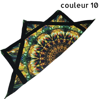 Disque Flying Star multicolore et souple, motif kaleidoscopique avec bords noirs