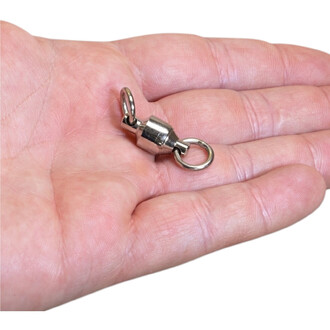 Petit connecteur pivotant en métal argenté avec anneau, accessoire Swivel Flowtoys.