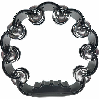 Black tambourine equipped with 32 jingles