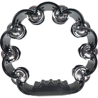 Pandeiro preto equipado com 32 jingles